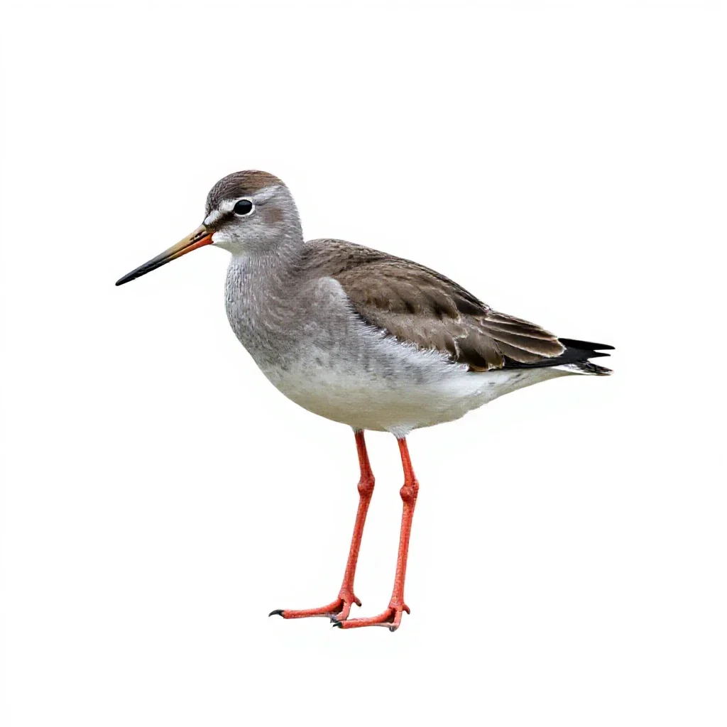 Redshank isolated on a white background