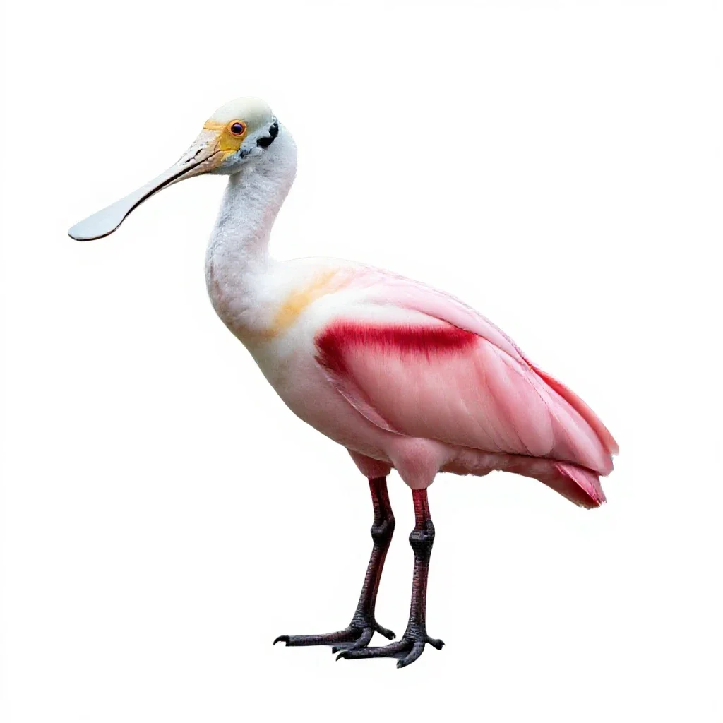 Roseate spoonbill isolated on a white background
