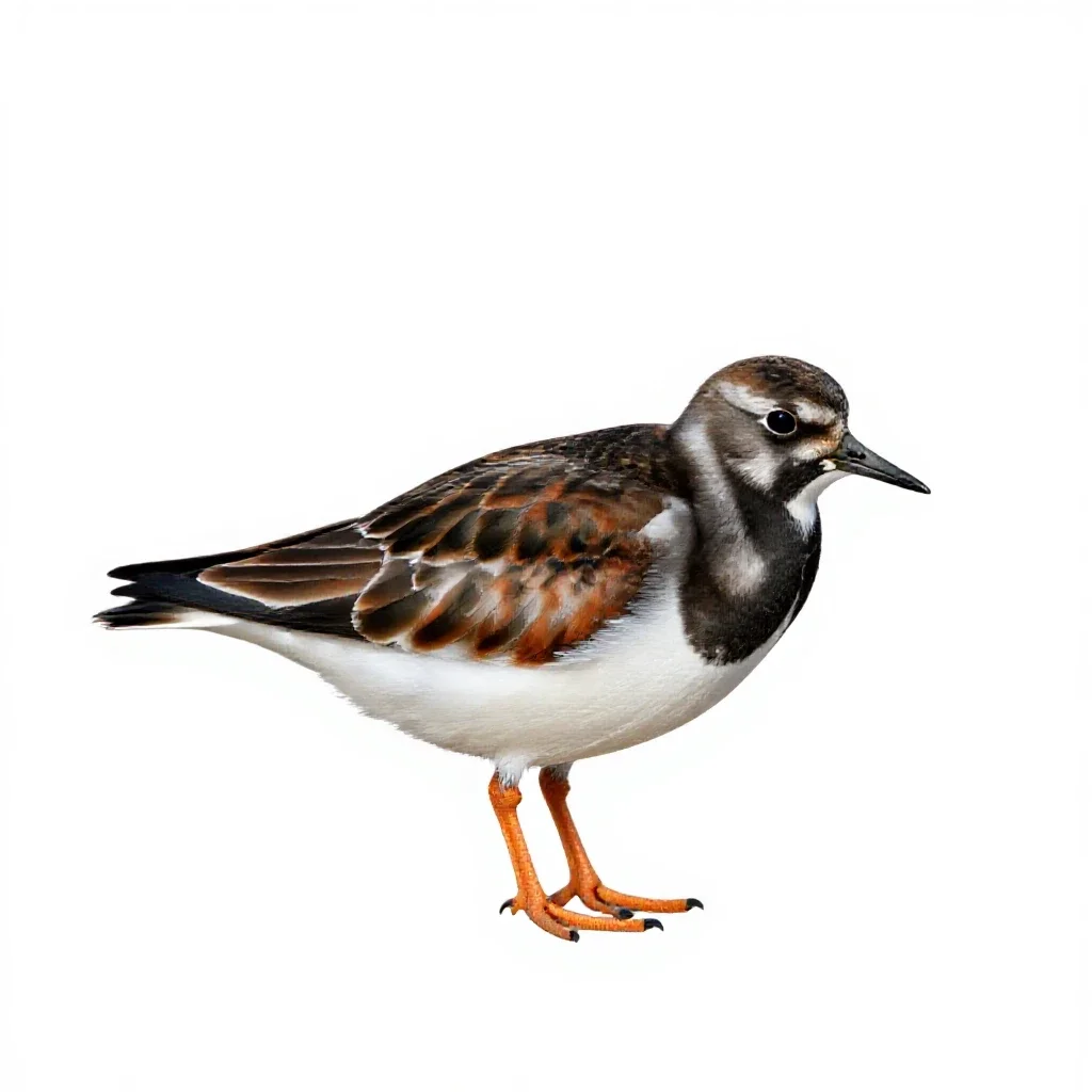 Ruddy turnstone isolated on a white background