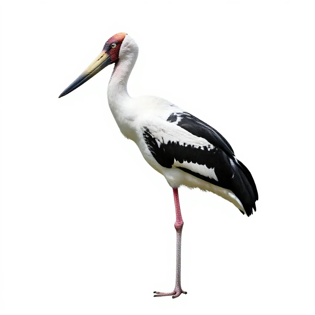 Saddlebill isolated on a white background