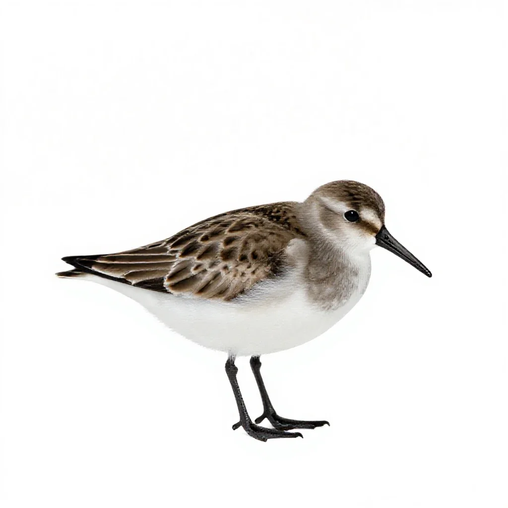Sanderling isolated on a white background