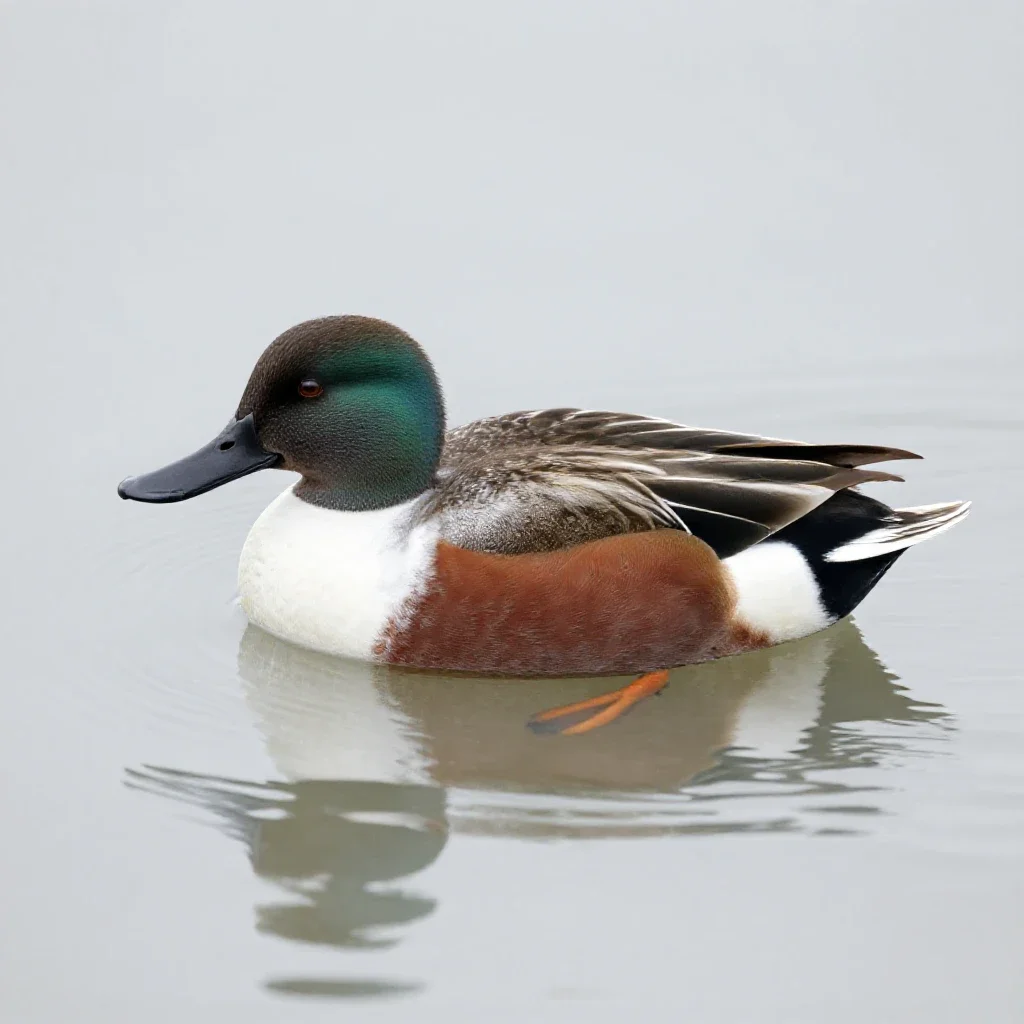 Shoveler isolated on a white background