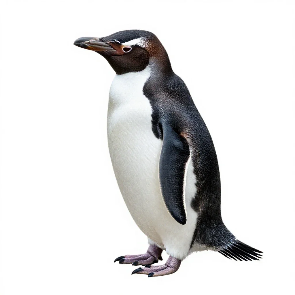 Sphenisciform seabird isolated on a white background