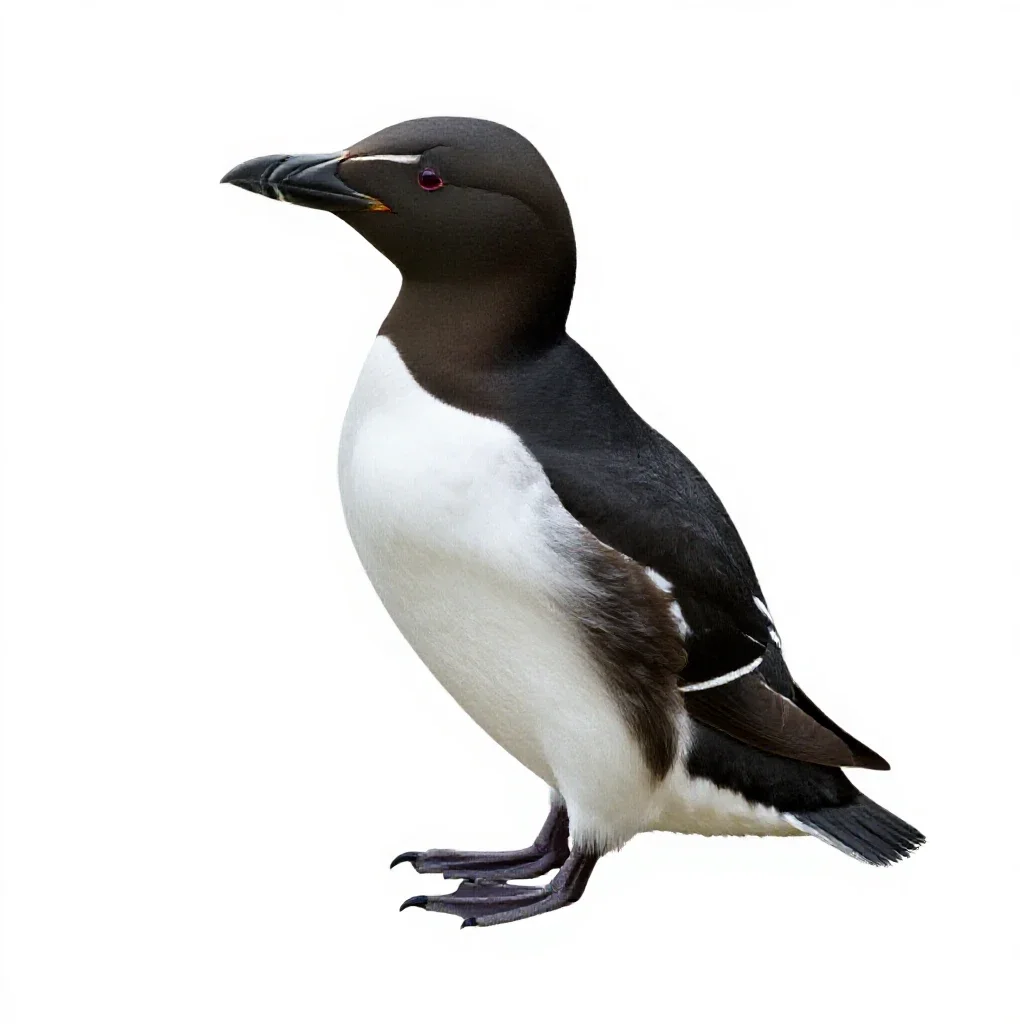 Thick-billed murre isolated on a white background