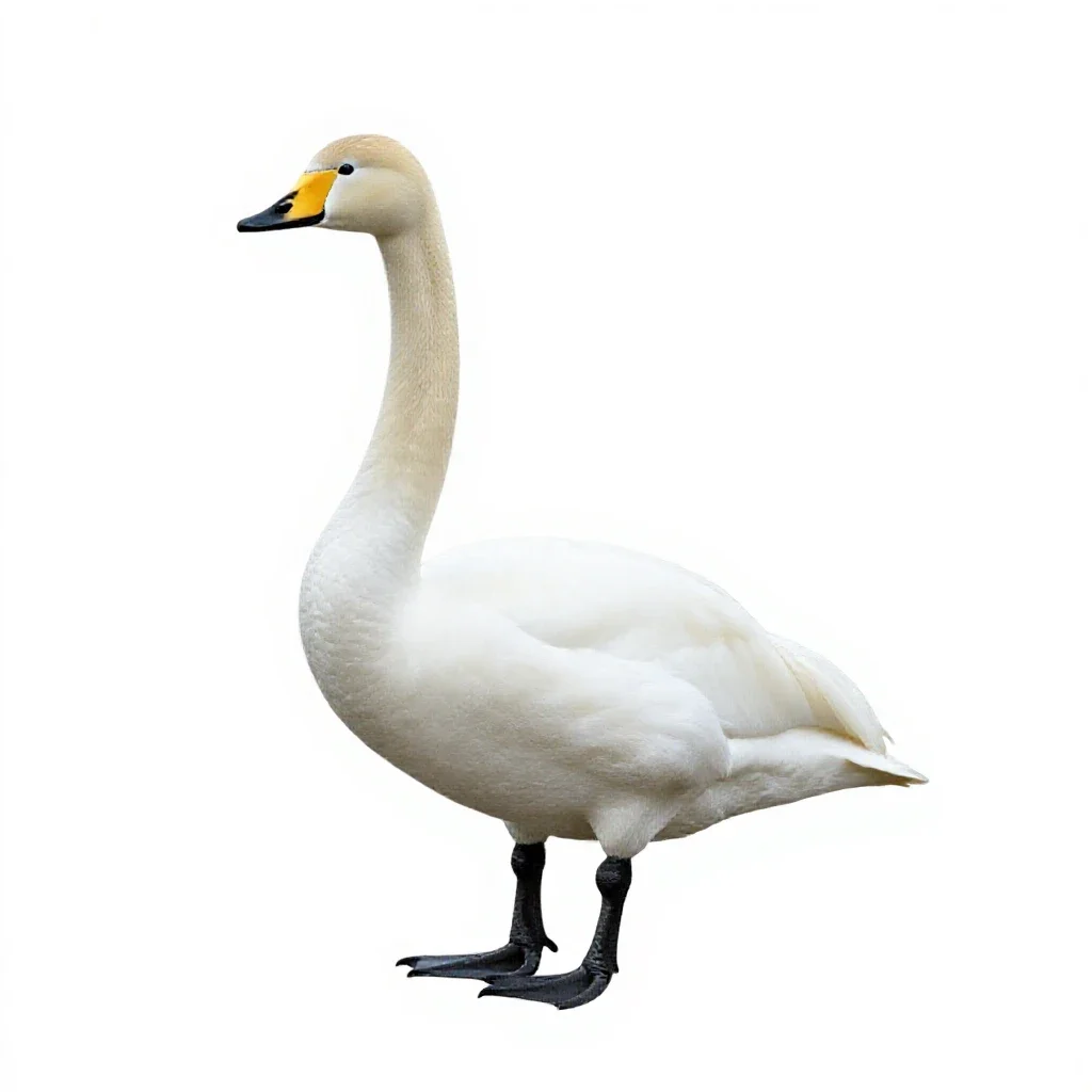 Tundra swan isolated on a white background