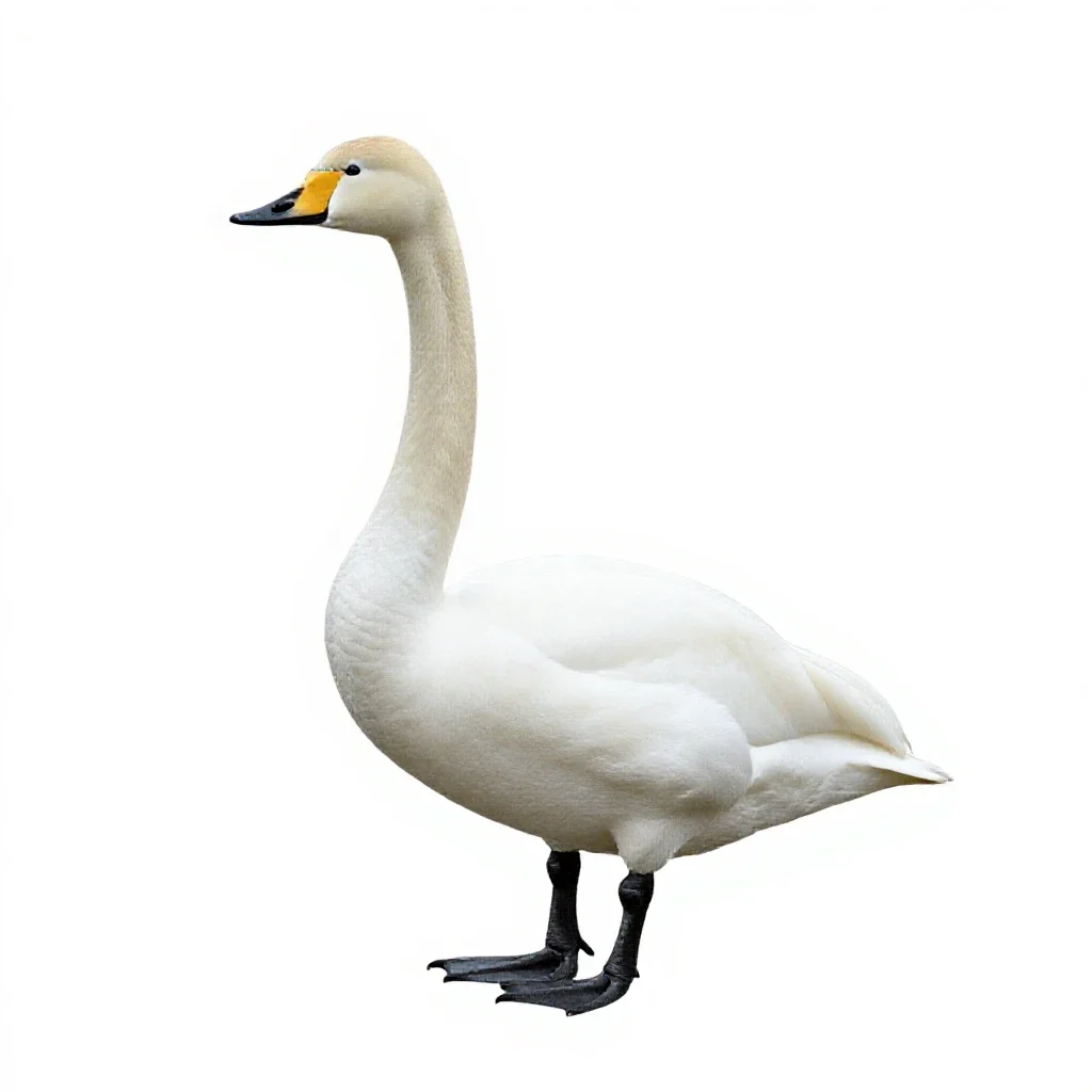 Whistling swan isolated on a white background