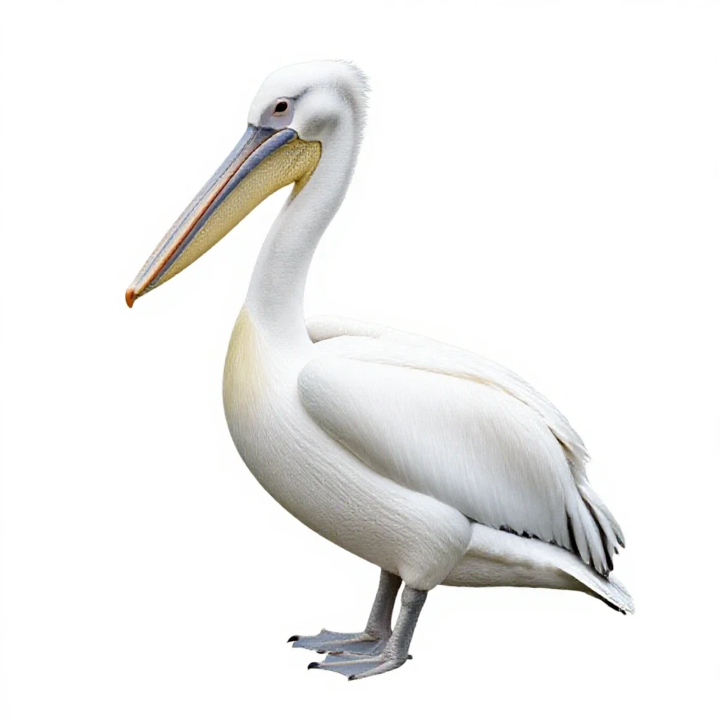 White pelican isolated on a white background