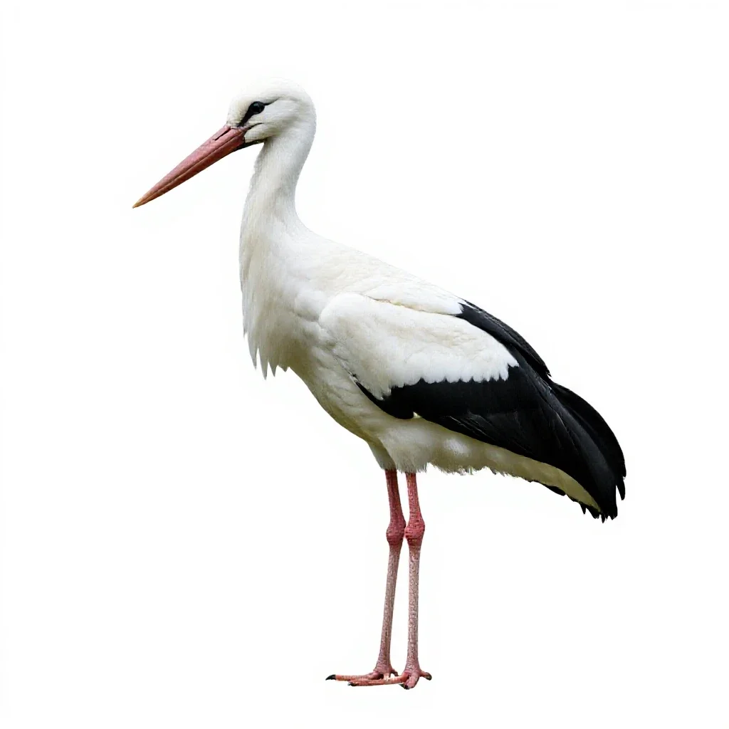 White stork isolated on a white background