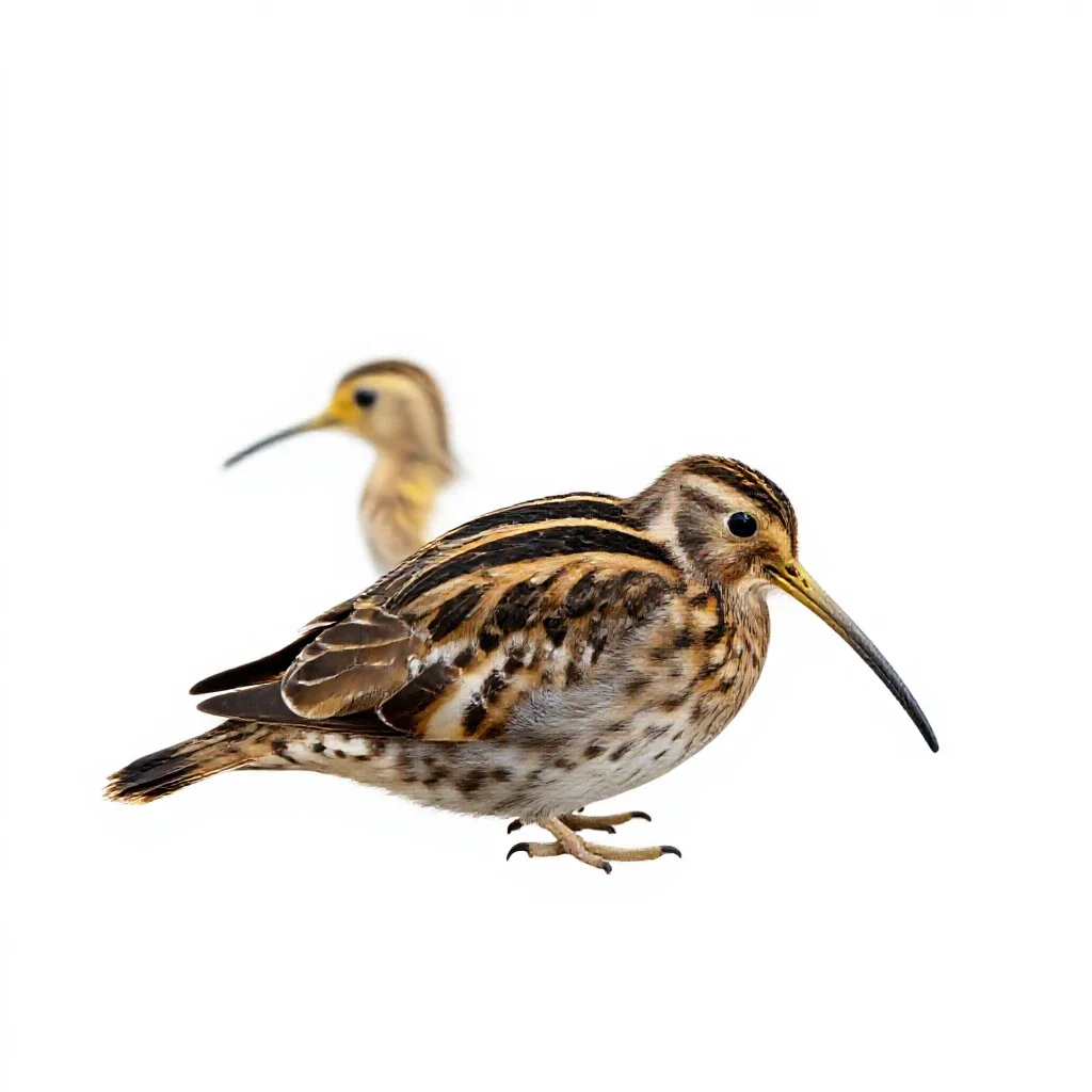 Whole snipe isolated on a white background