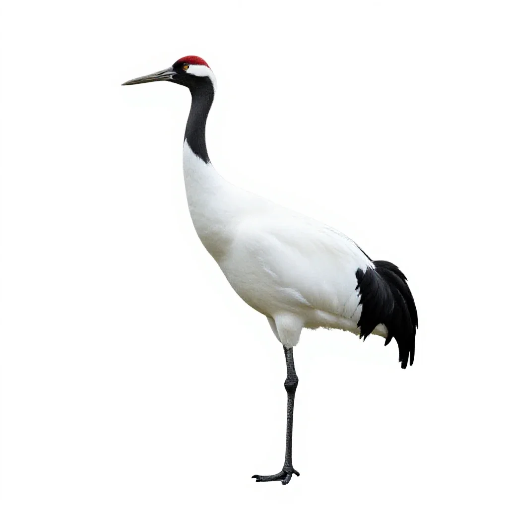 Whooping crane isolated on a white background