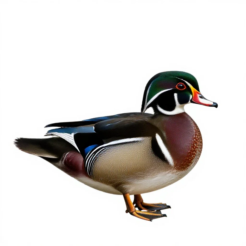 Wood drake isolated on a white background