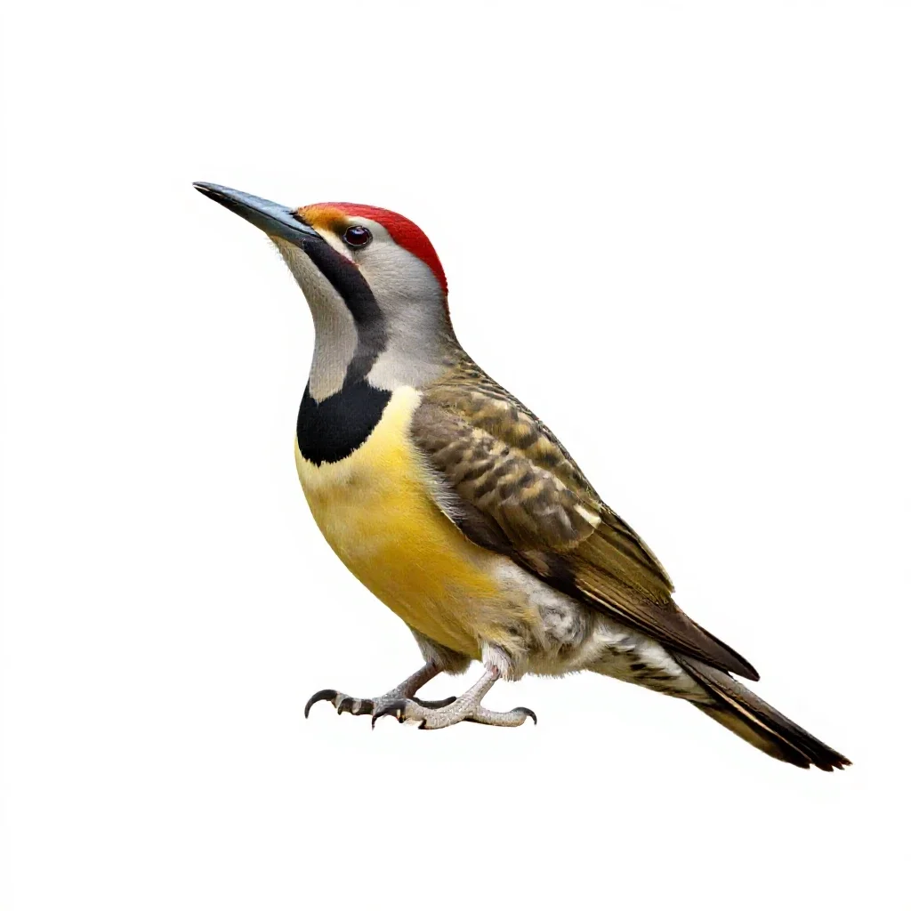 Yellow-bellied sapsucker isolated on a white background