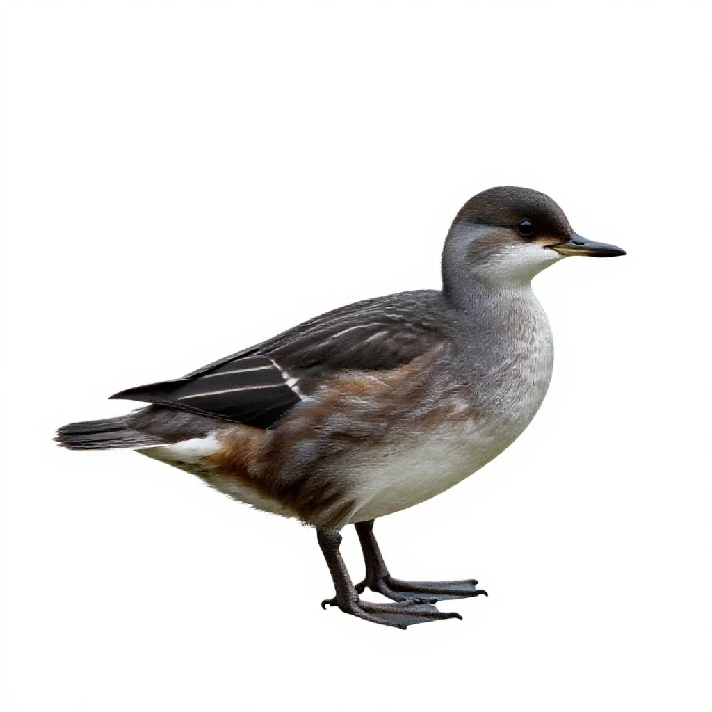 Anseriform bird isolated on a white background
