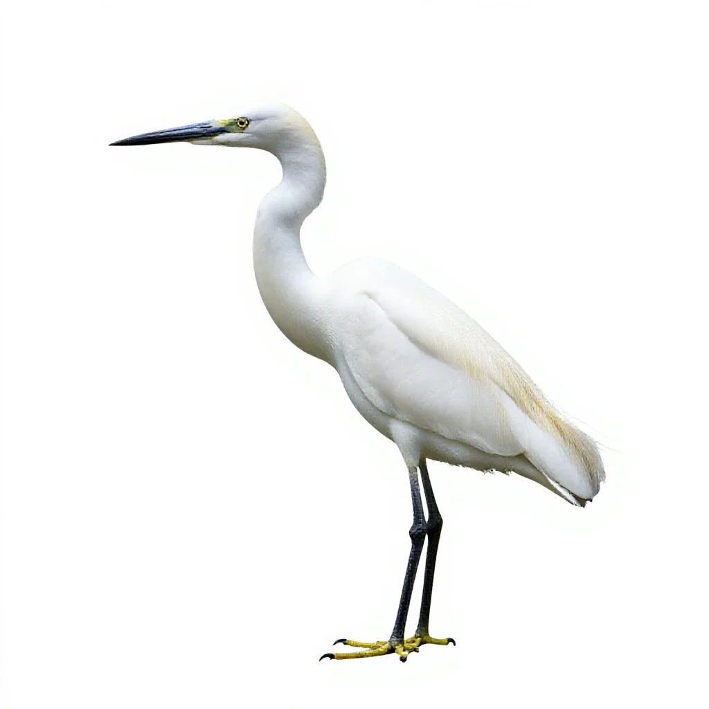 Egret isolated on a white background
