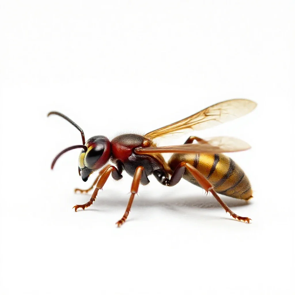 Bald-faced hornet isolated on a white background