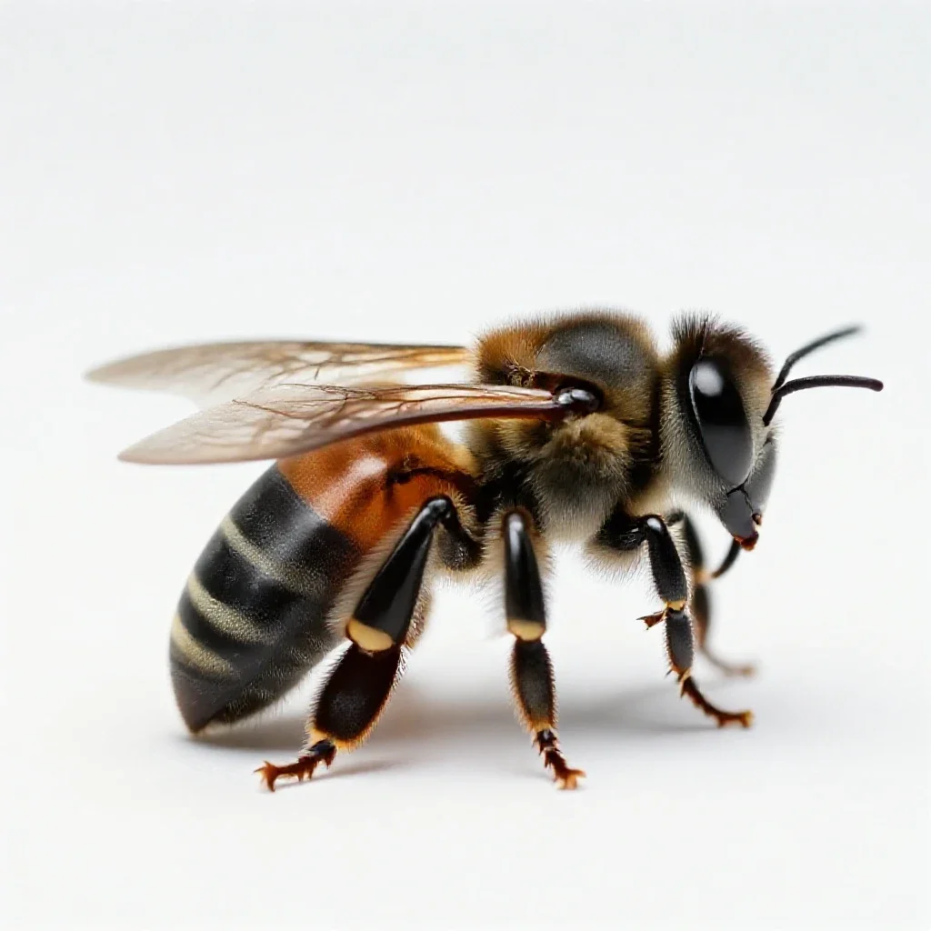 Black bee isolated on a white background