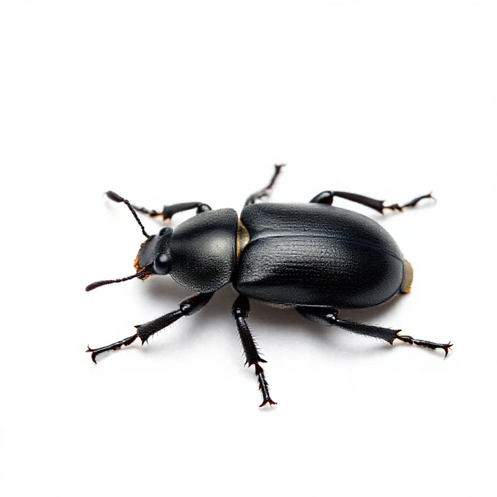 Black carpet beetle isolated on a white background