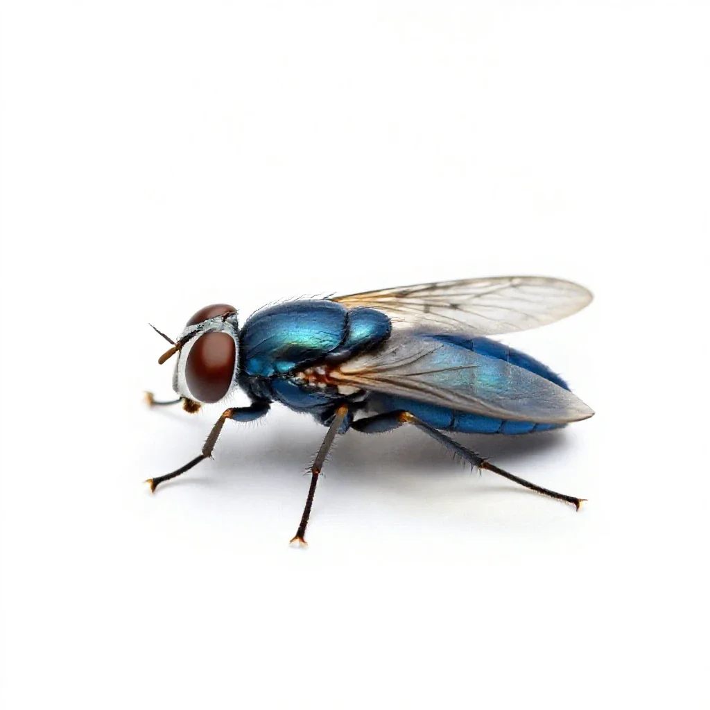 Bluebottle isolated on a white background