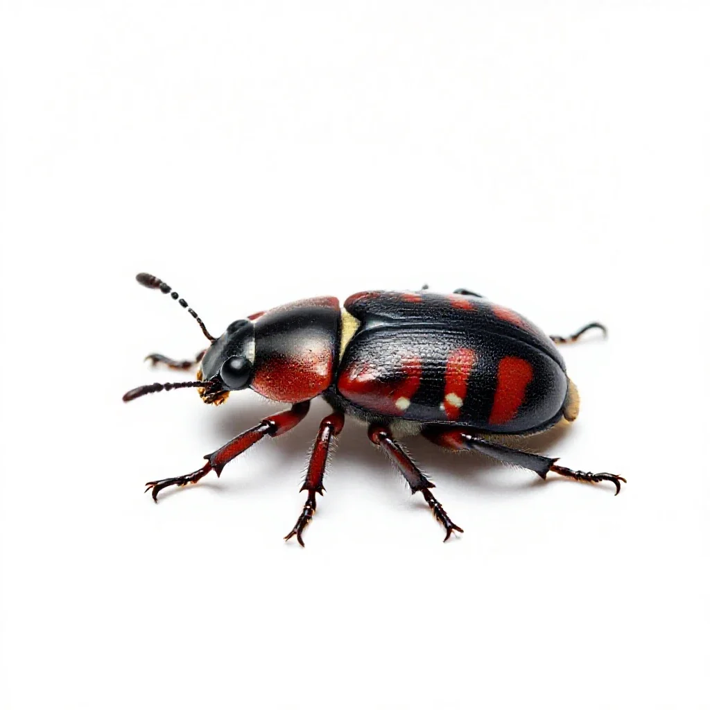Buffalo carpet beetle isolated on a white background