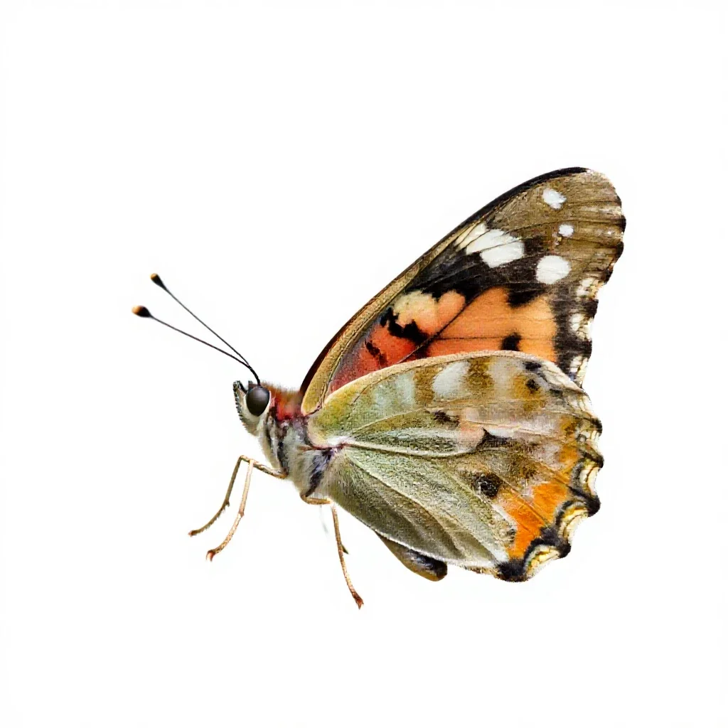 Cabbage butterfly isolated on a white background