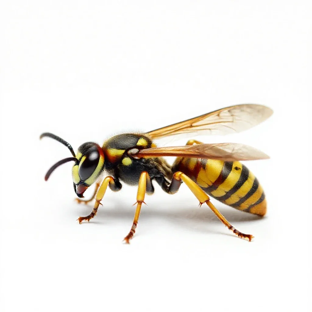 Common wasp isolated on a white background