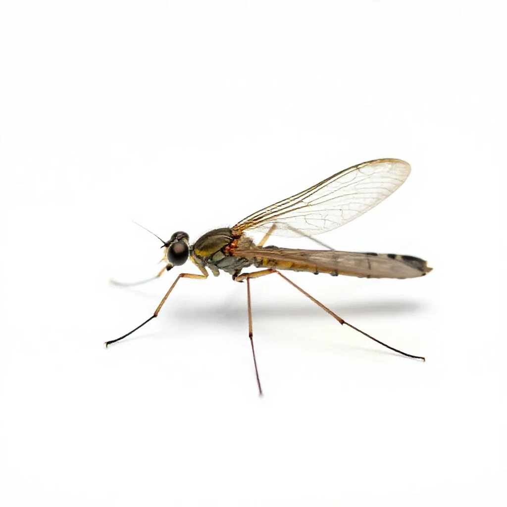 Crane fly isolated on a white background