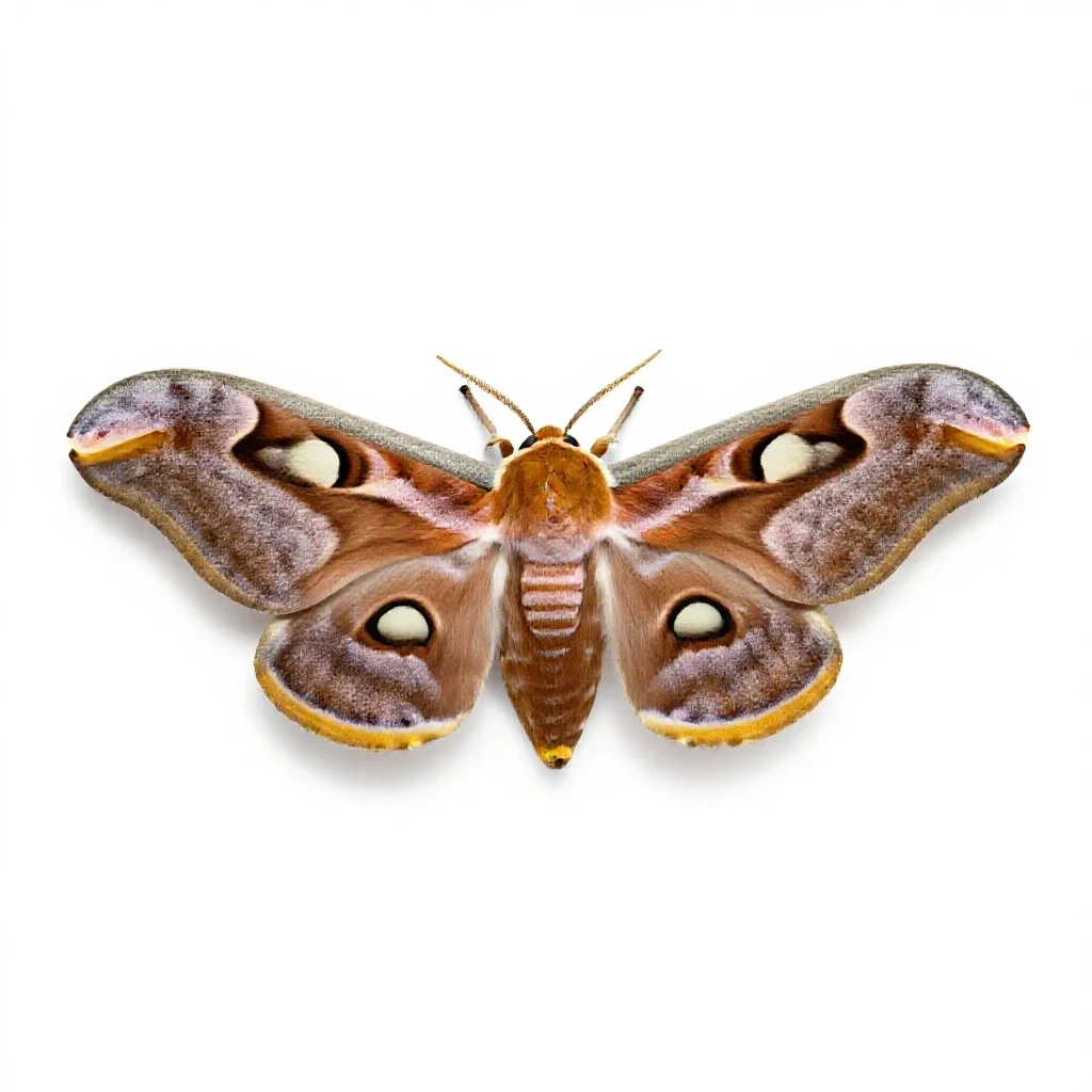 Cynthia moth isolated on a white background