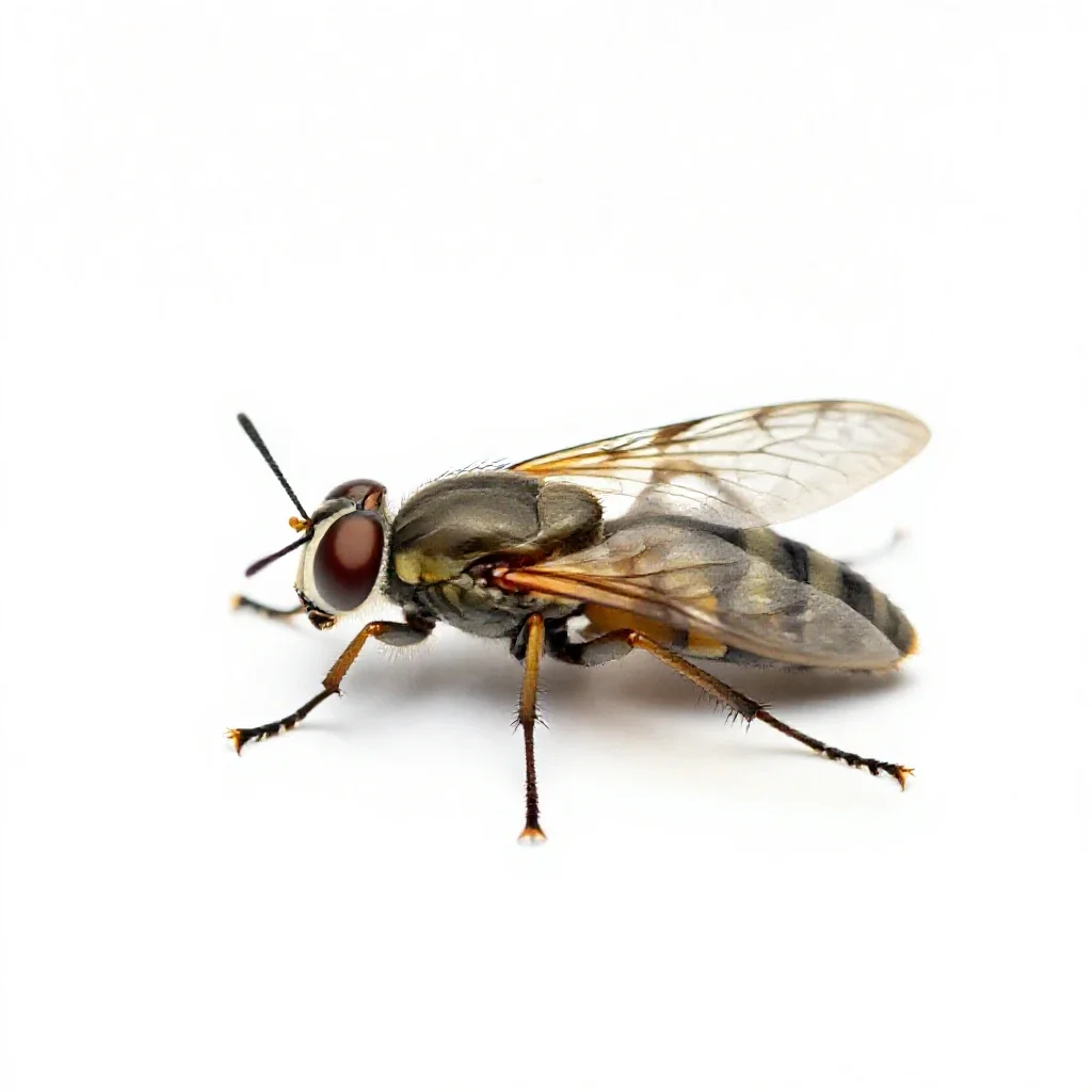 Dipterous insect isolated on a white background