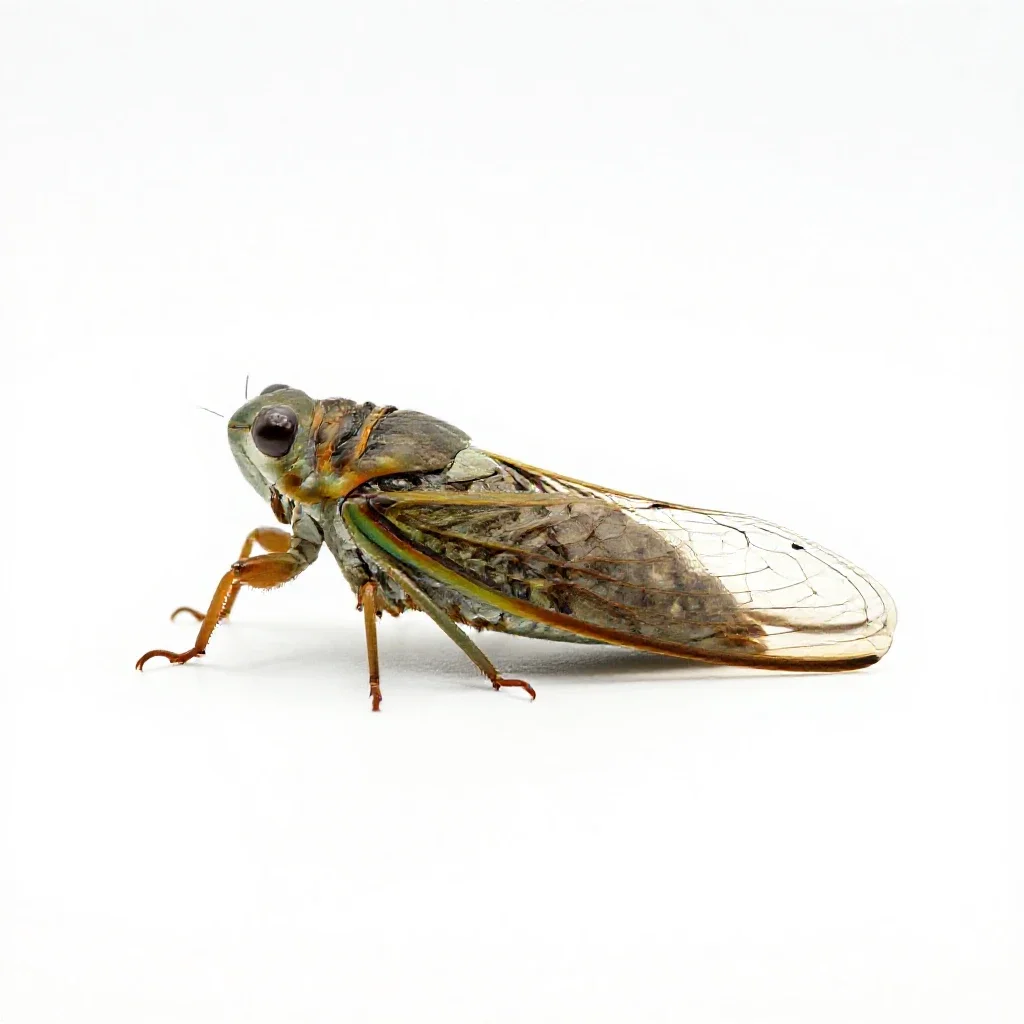 Dog-day cicada isolated on a white background