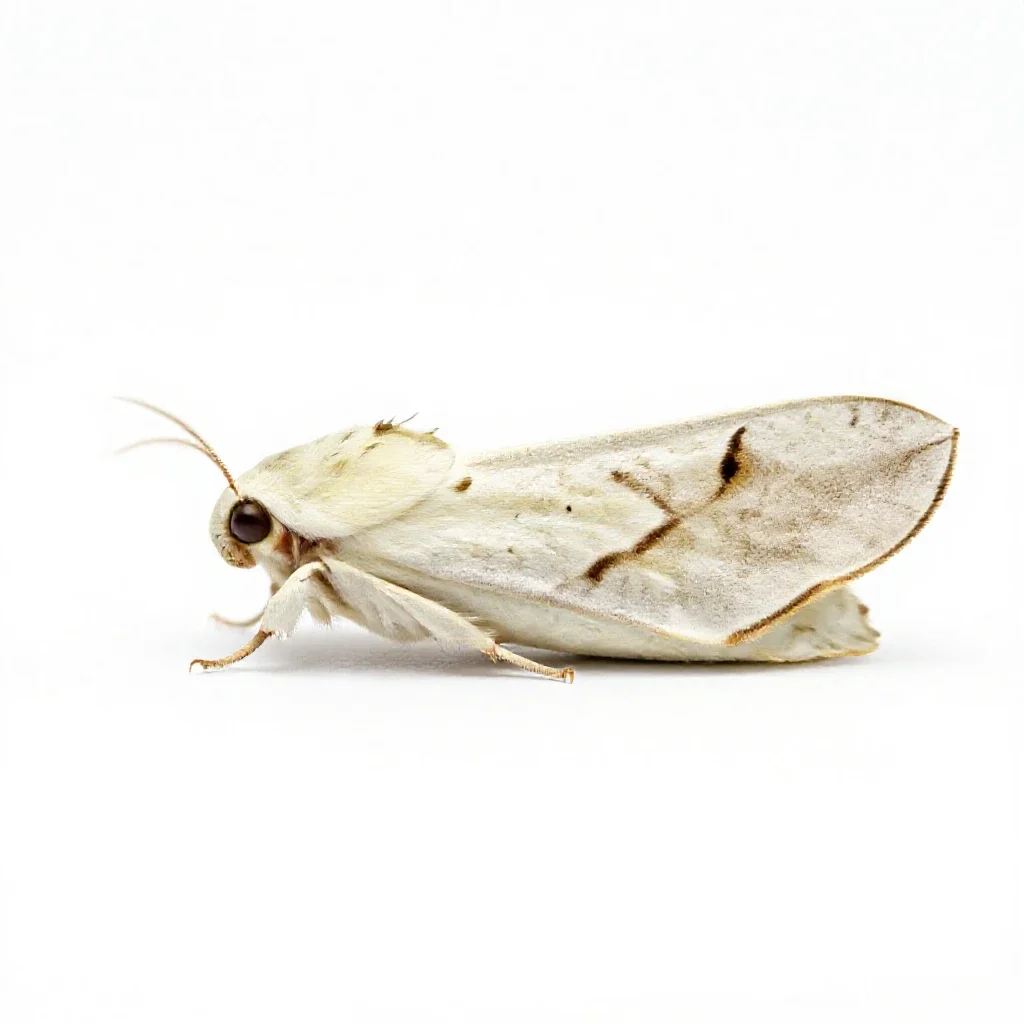 Domestic silkworm moth isolated on a white background