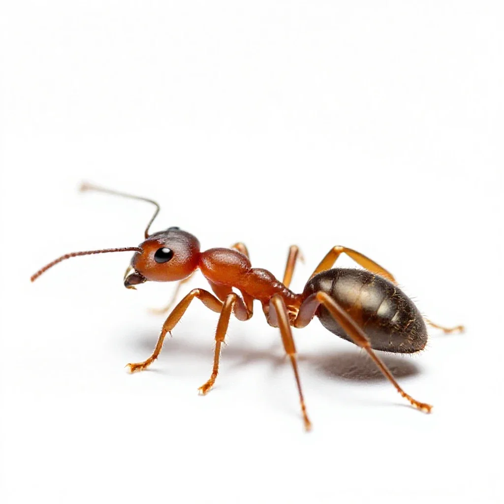 Fire ant isolated on a white background