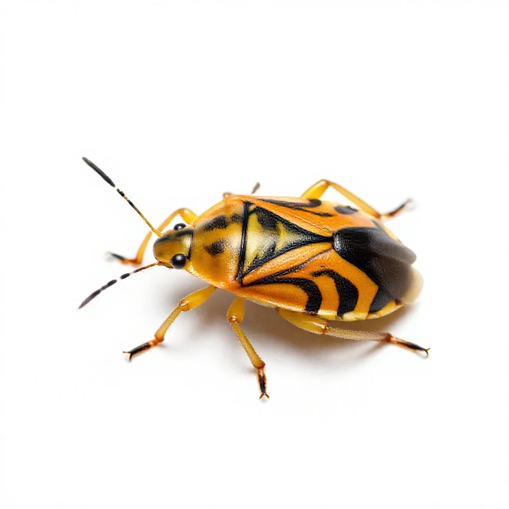 Four-lined plant bug isolated on a white background