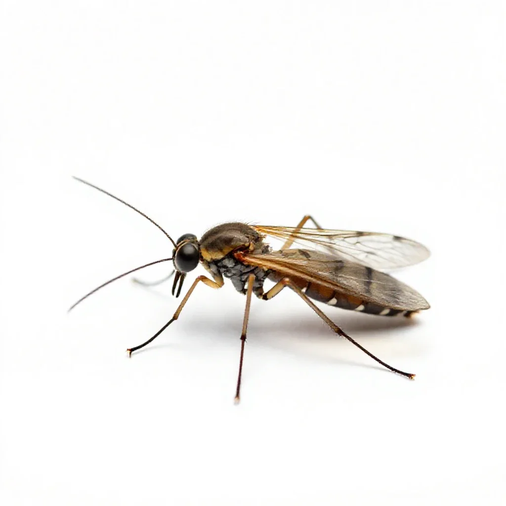 Fungus gnat isolated on a white background