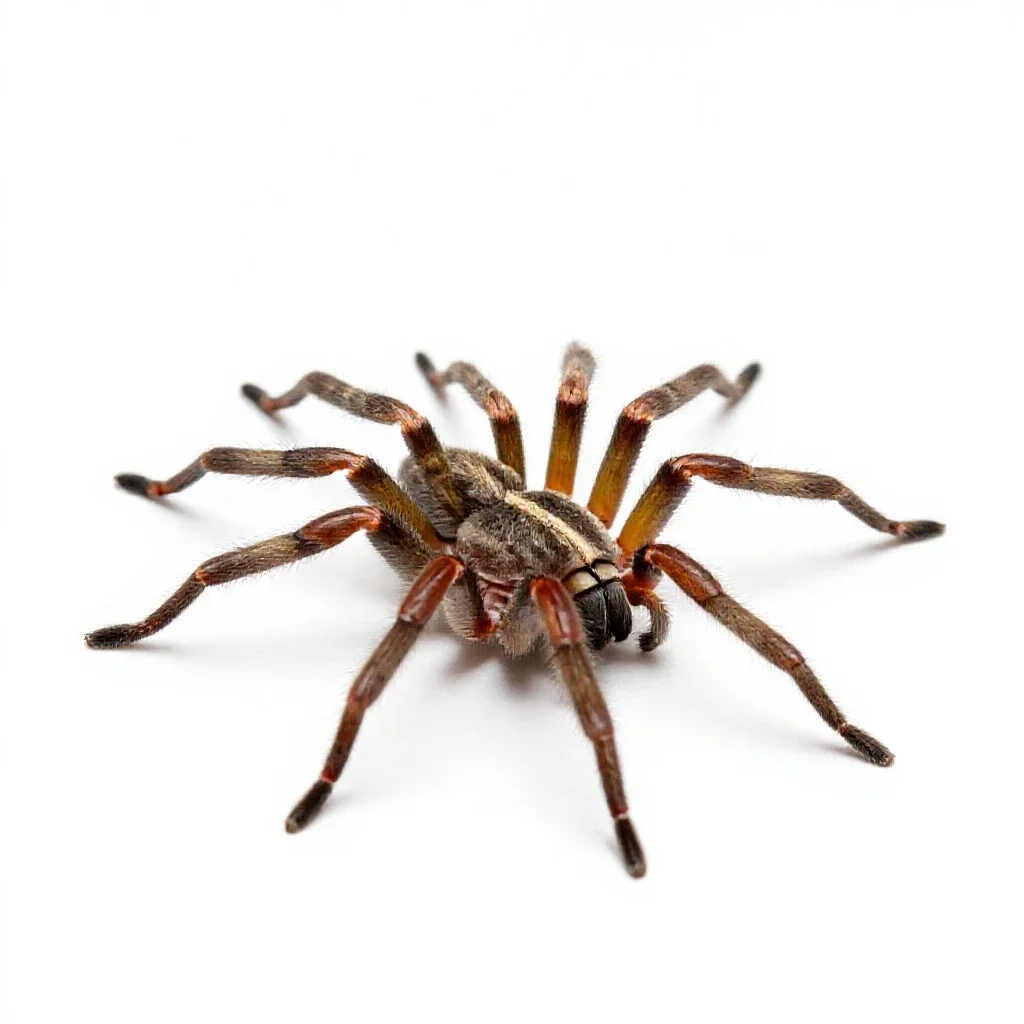 Garden spider isolated on a white background