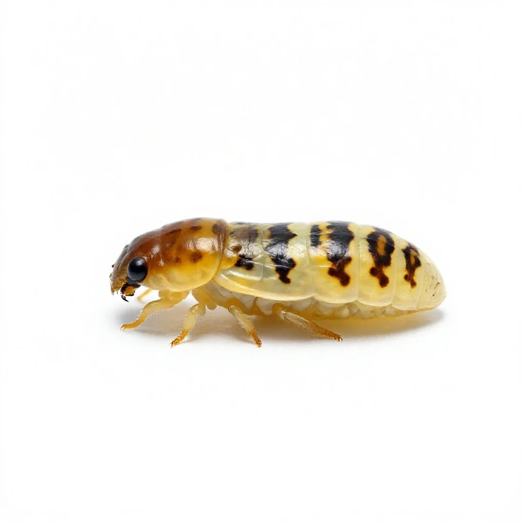 Glowworm isolated on a white background