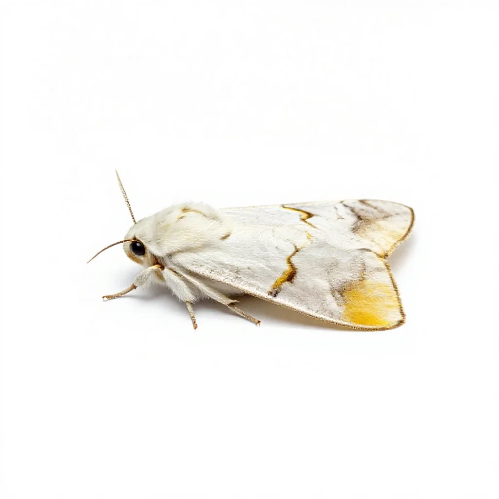Gold-tail moth isolated on a white background