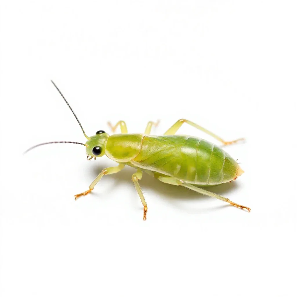 Green peach aphid isolated on a white background