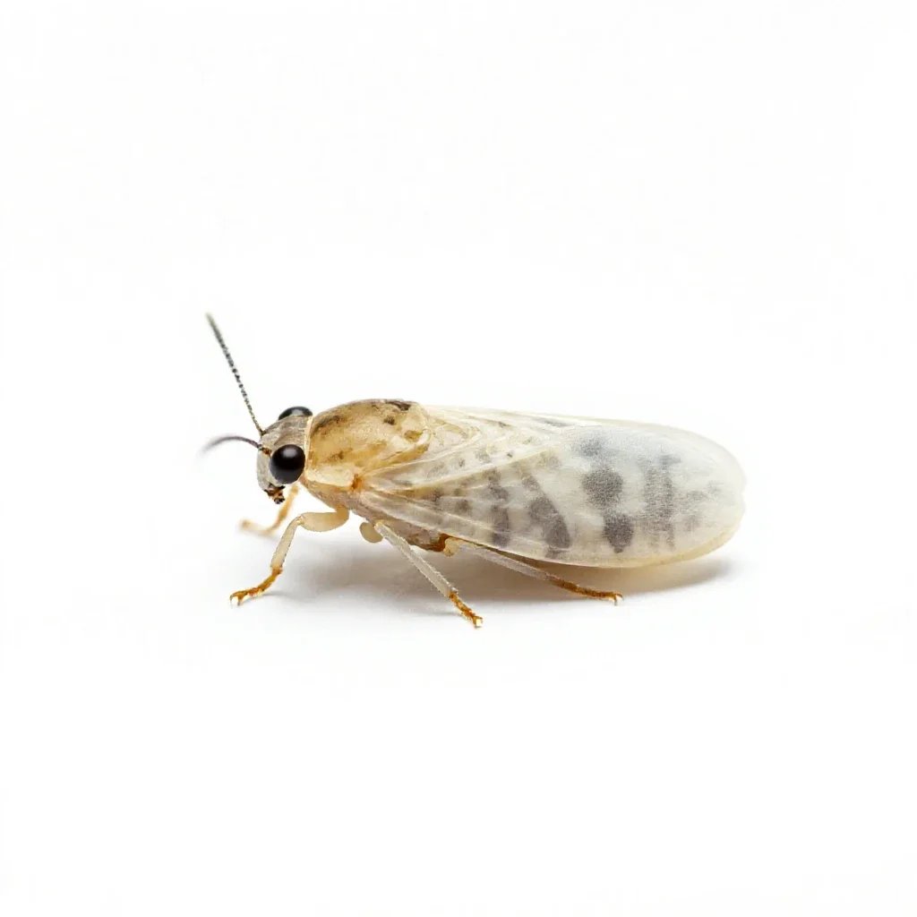 Greenhouse whitefly isolated on a white background