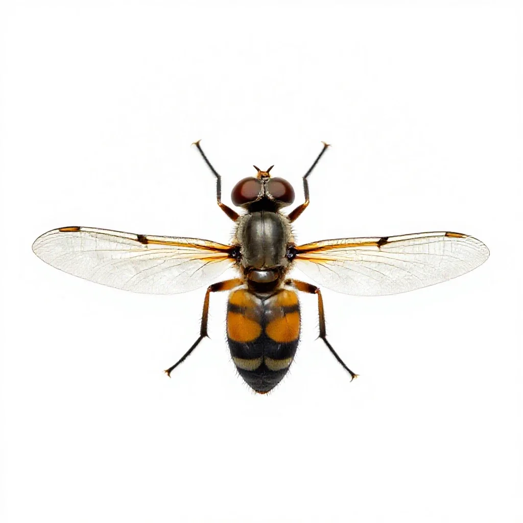 Hanging fly isolated on a white background