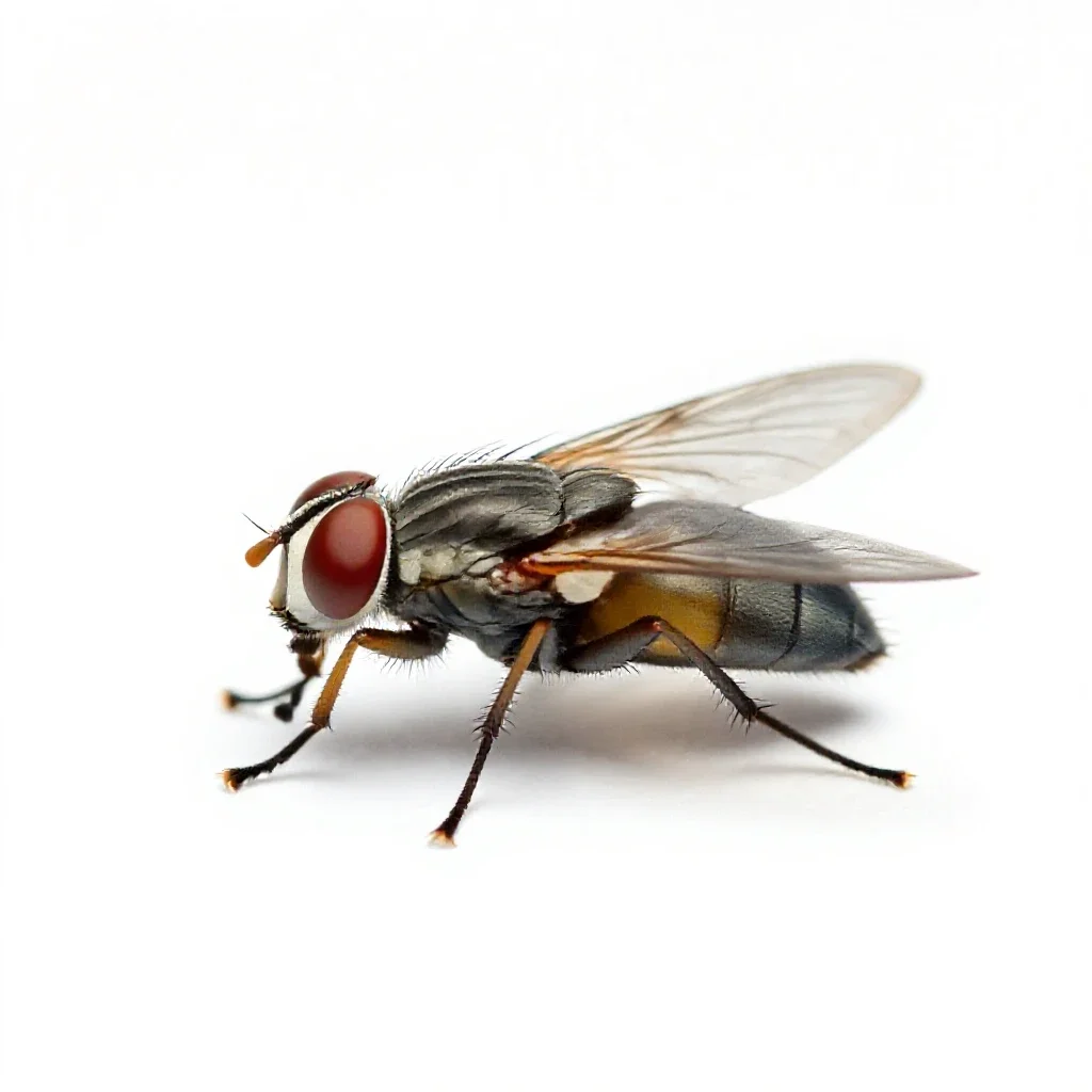 Housefly isolated on a white background
