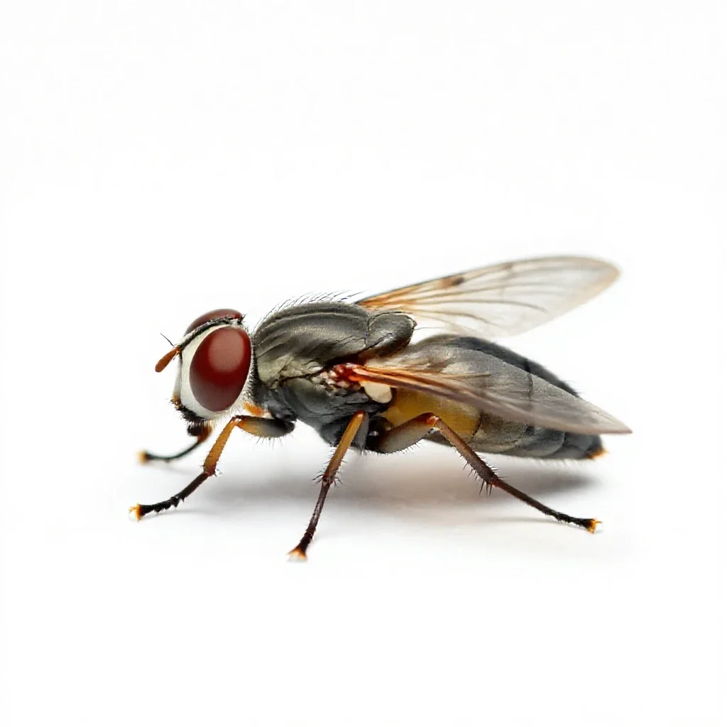 Human botfly isolated on a white background