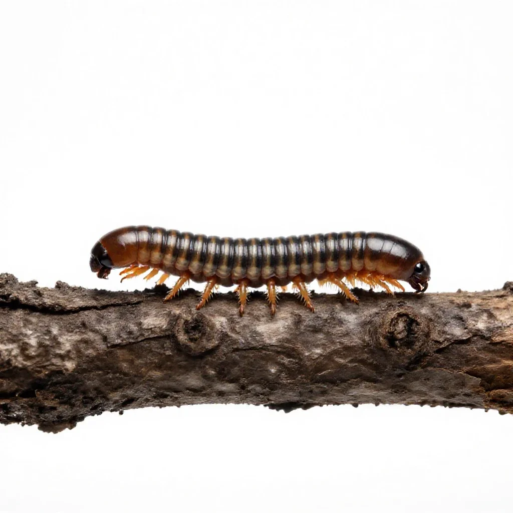 Jumping bristletail isolated on a white background
