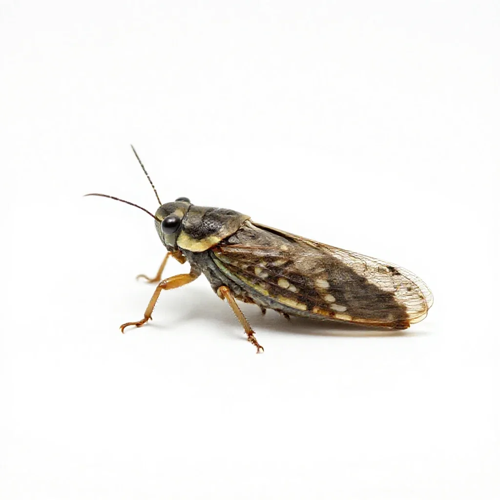 Jumping plant louse isolated on a white background