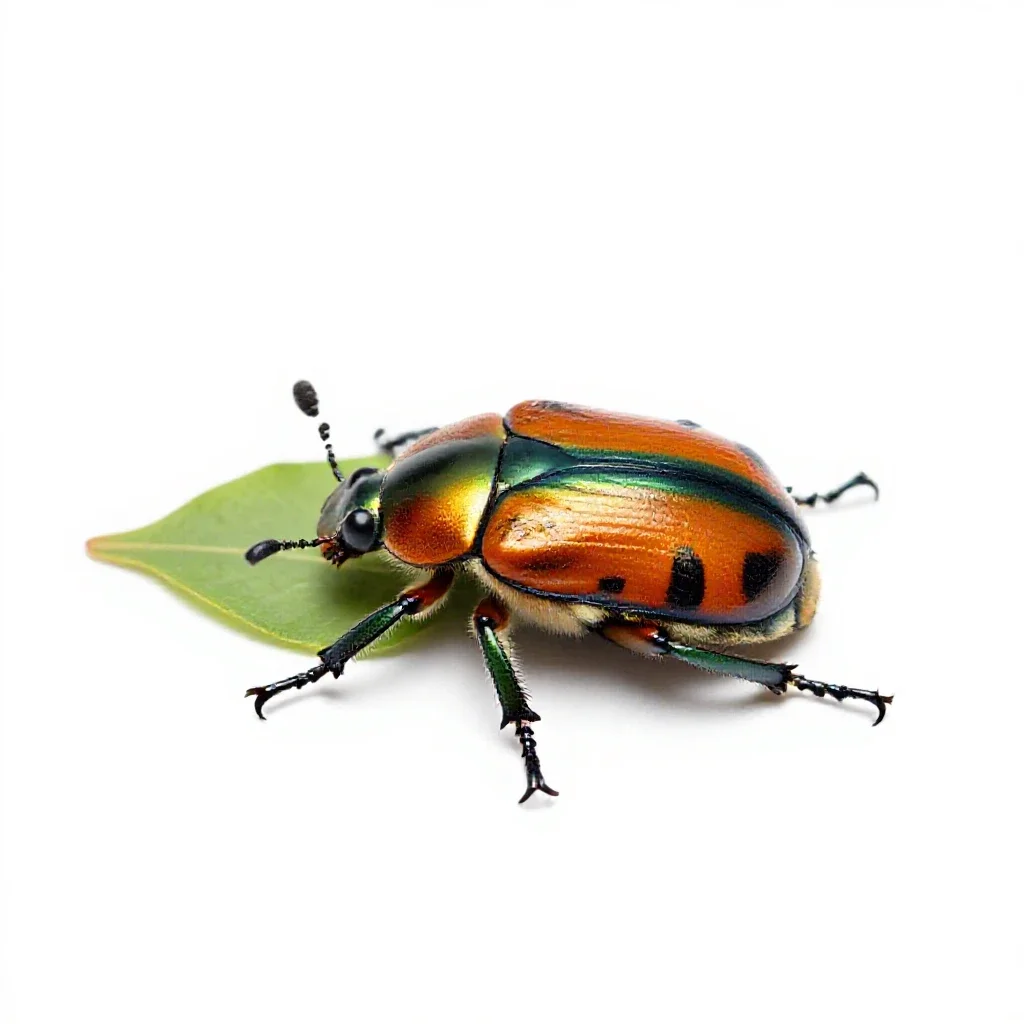 Leaf beetle isolated on a white background