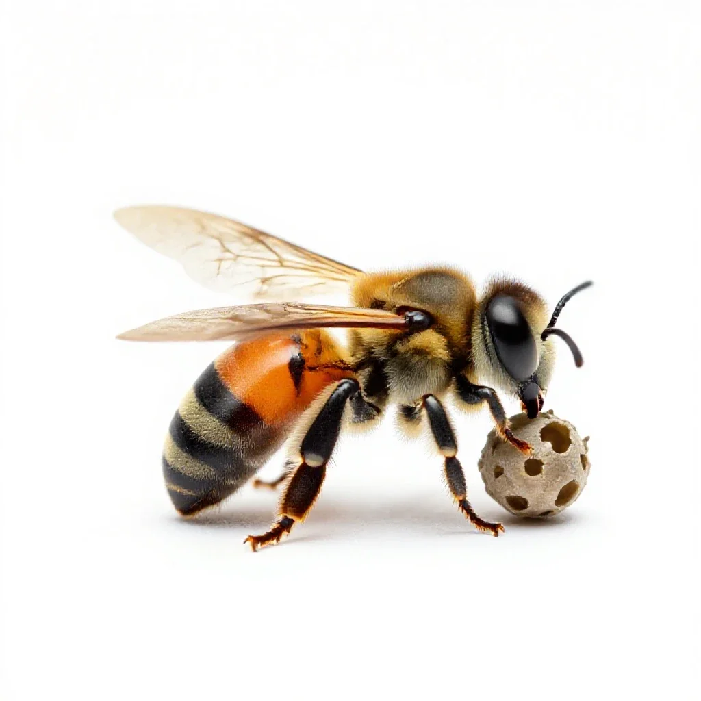 Leaf-cutting bee isolated on a white background