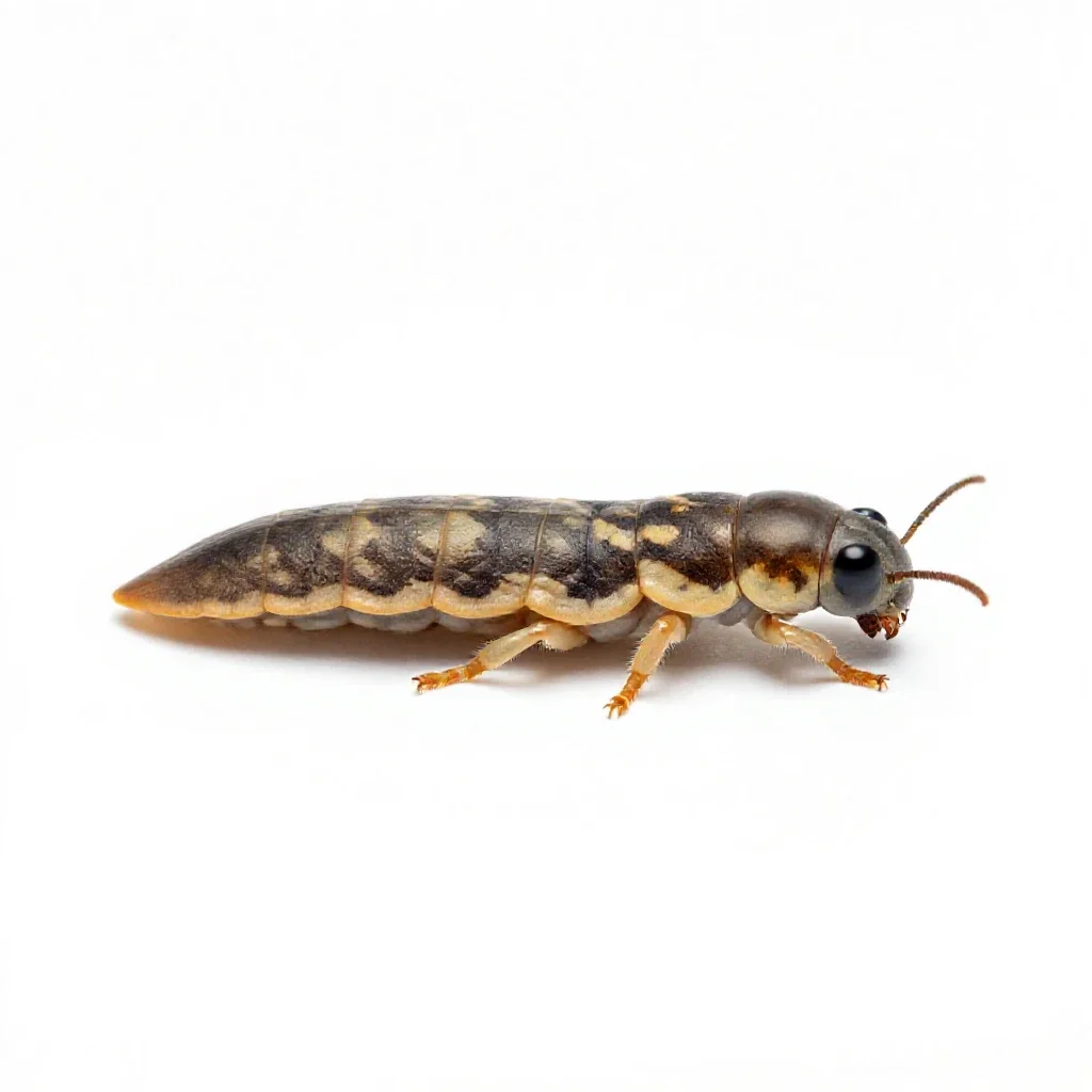 Leaf miner isolated on a white background