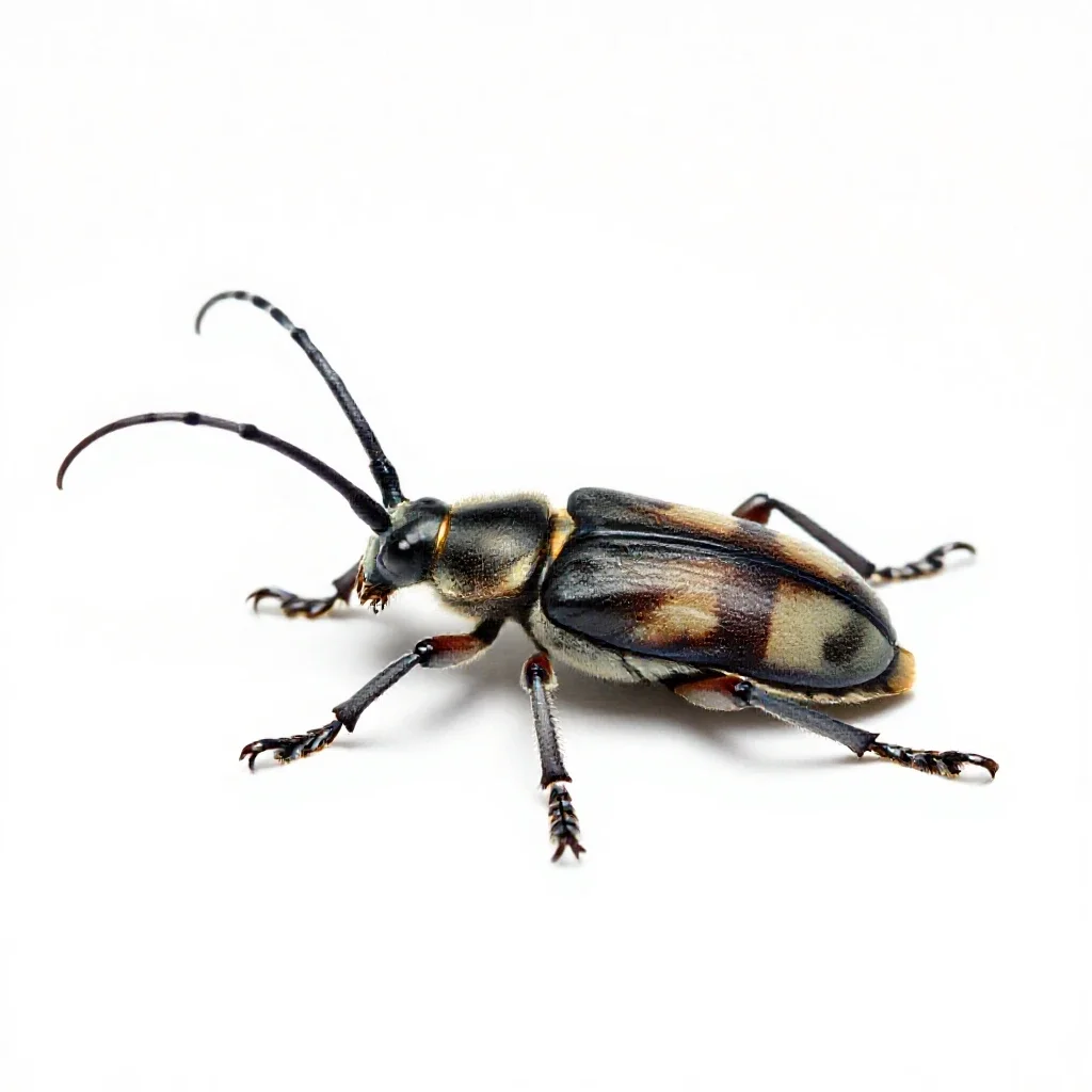 Long-horned beetle isolated on a white background