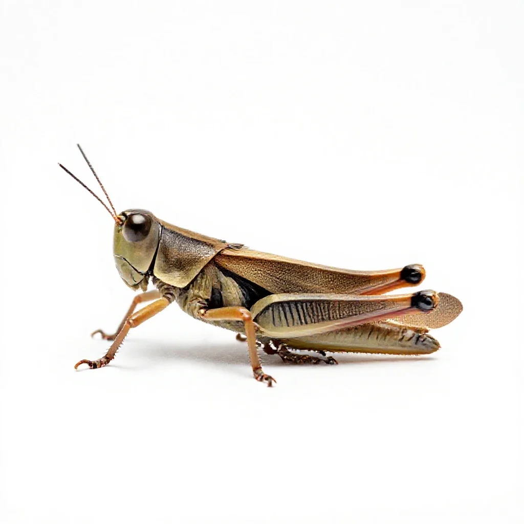 Migratory locust isolated on a white background