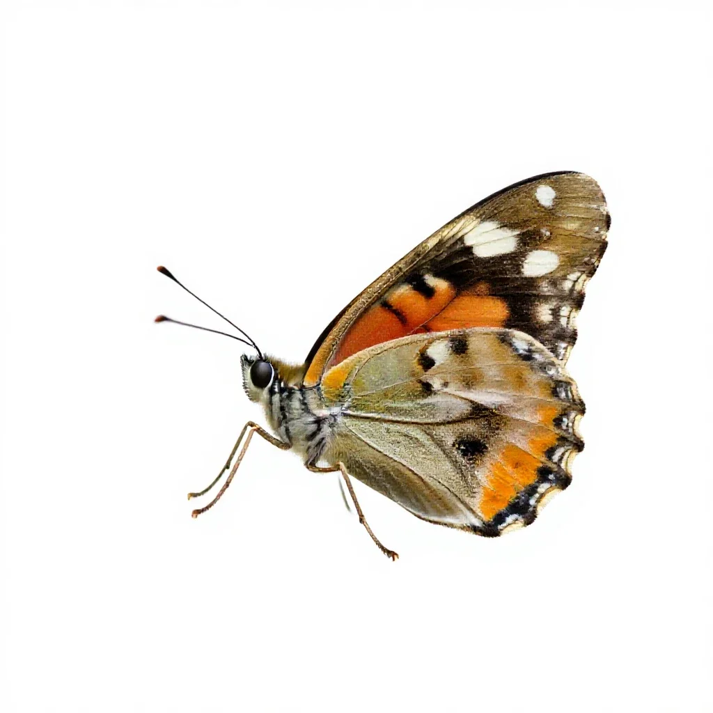 Nymphalid isolated on a white background