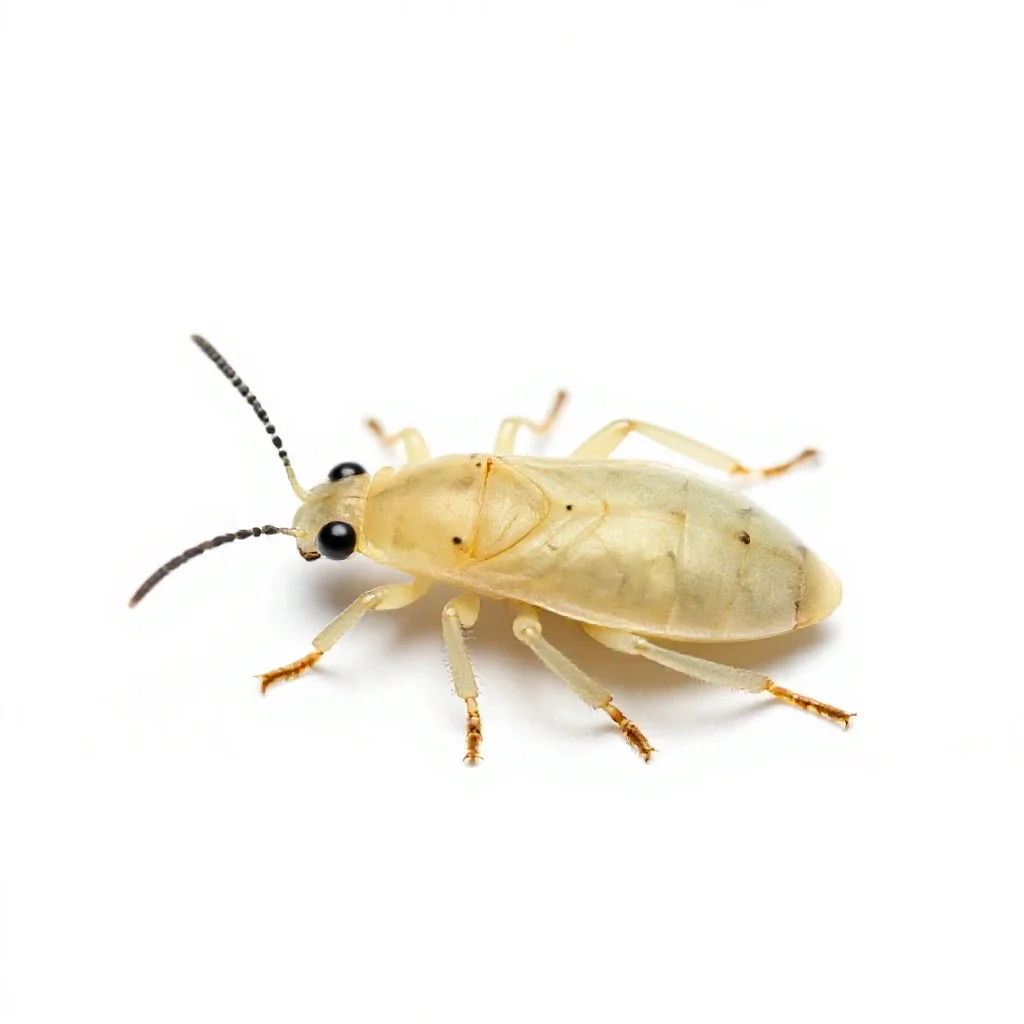 Pale chrysanthemum aphid isolated on a white background